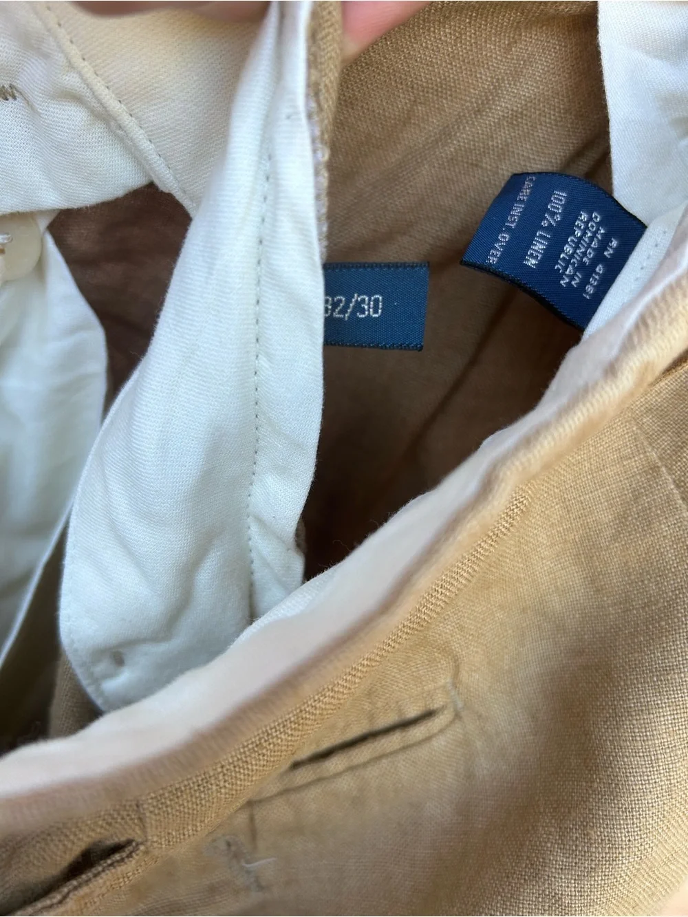 90s Polo by Ralph Lauren Men’s 100% Linen Pleated Pants Old Preppy Money 32X 30